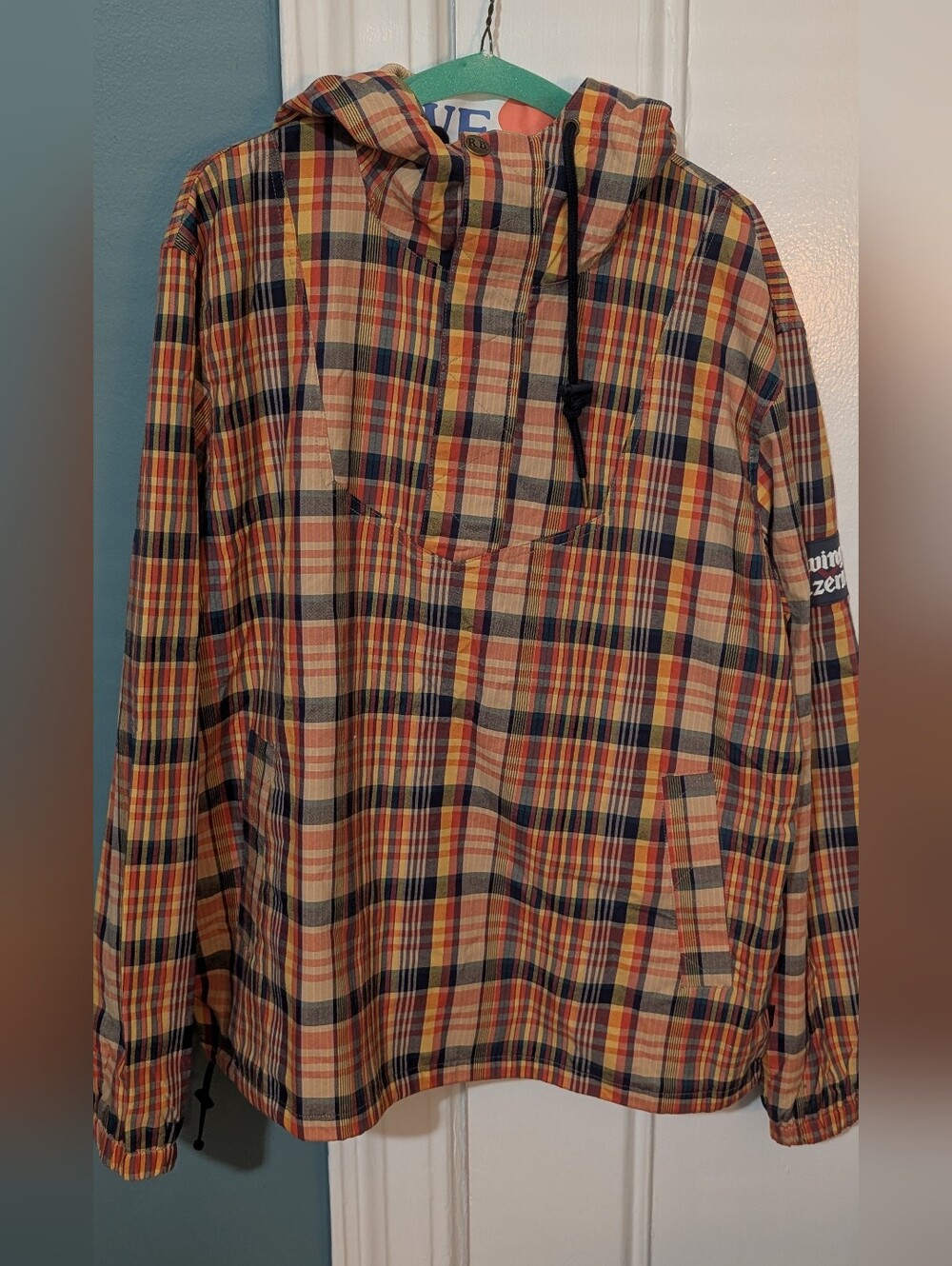 Rowing Blazers Preppy Madras Plaid Hooded Anorak Jacket, Mens, M, NWT